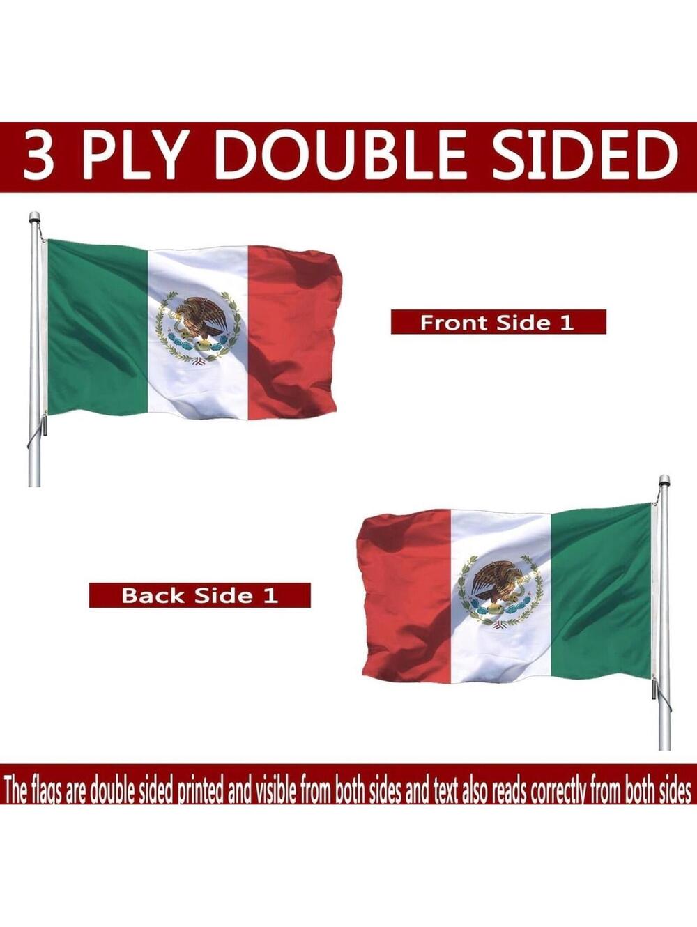 Mexico Flag 3x5 Double Sided — Bold Color. Built to Show